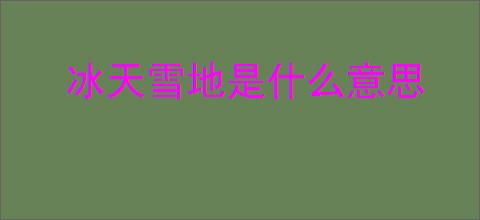 冰天雪地是什么意思