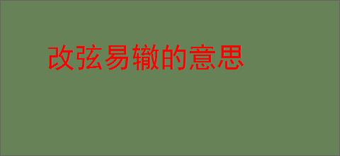 改弦易辙的意思