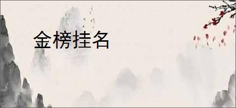 金榜挂名