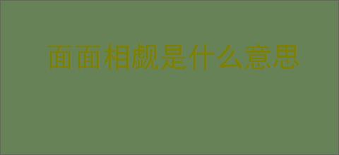面面相觑是什么意思